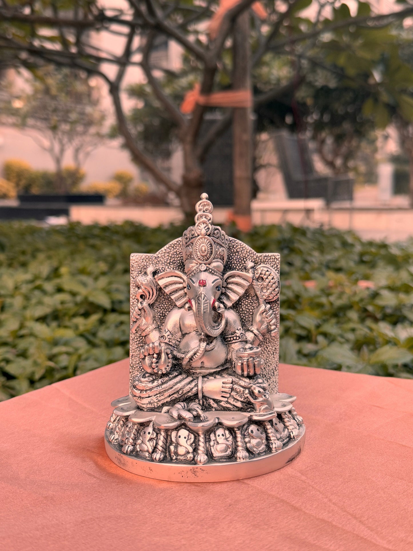 Antique Silver Plated Lord Ganesha