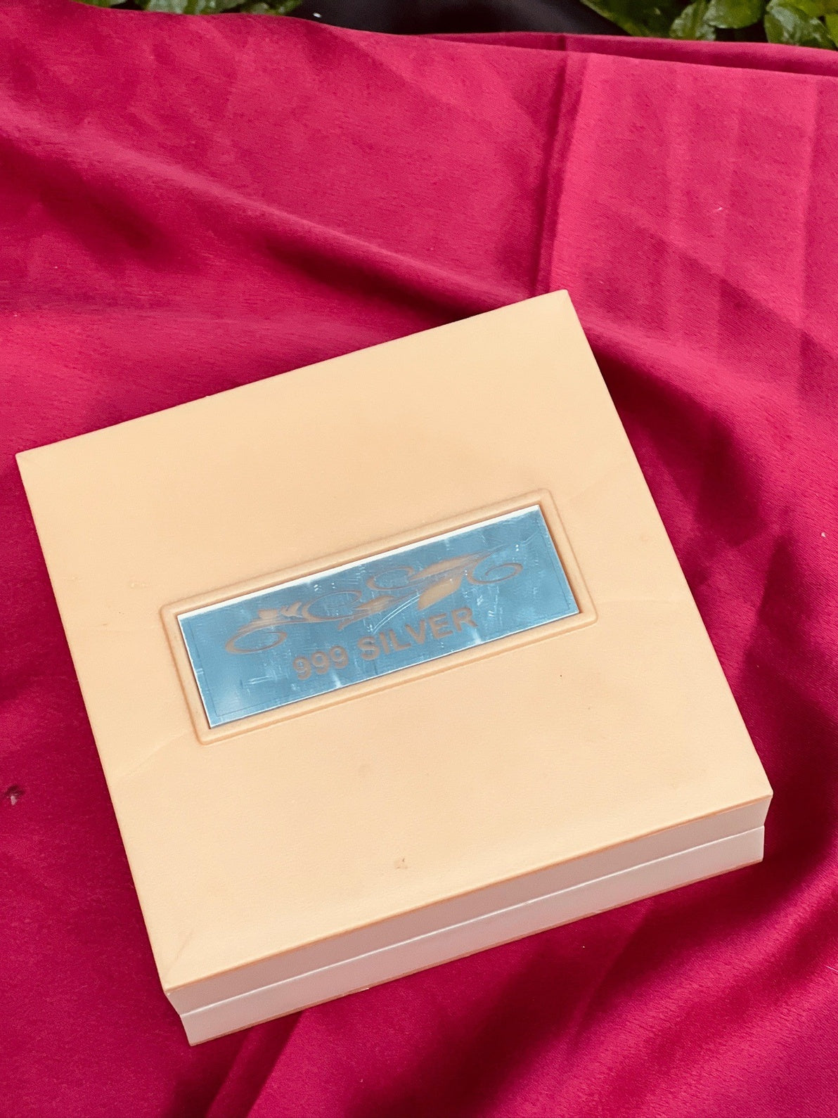 Silver Foil Pooja Petti Medium -Radha Krishna