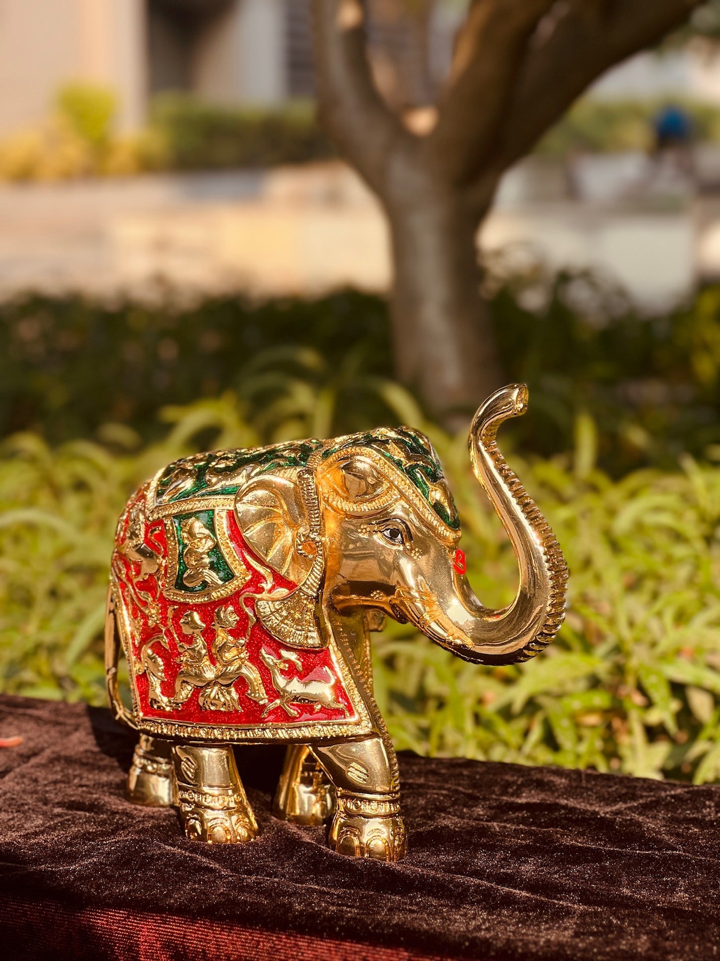 DESHANA Antique Meena Work Pair of Elephants – A Symbol of Strength, Wisdom, and Good Fortune-Big Size