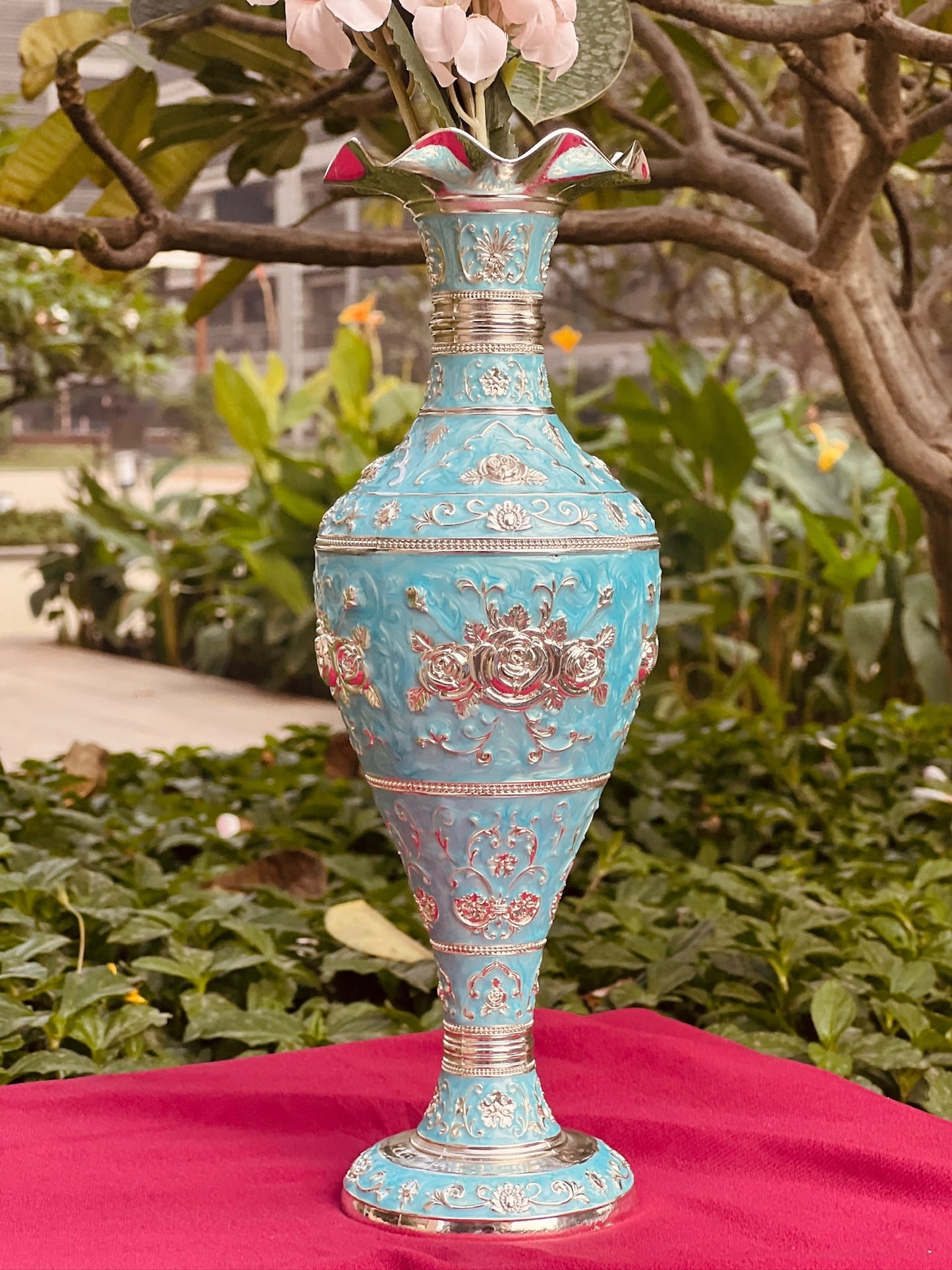 Enamel Blue Medium Vase