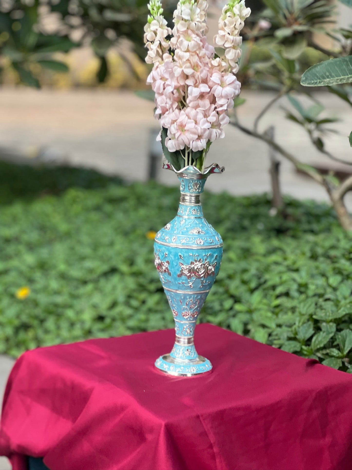Enamel Blue Medium Vase