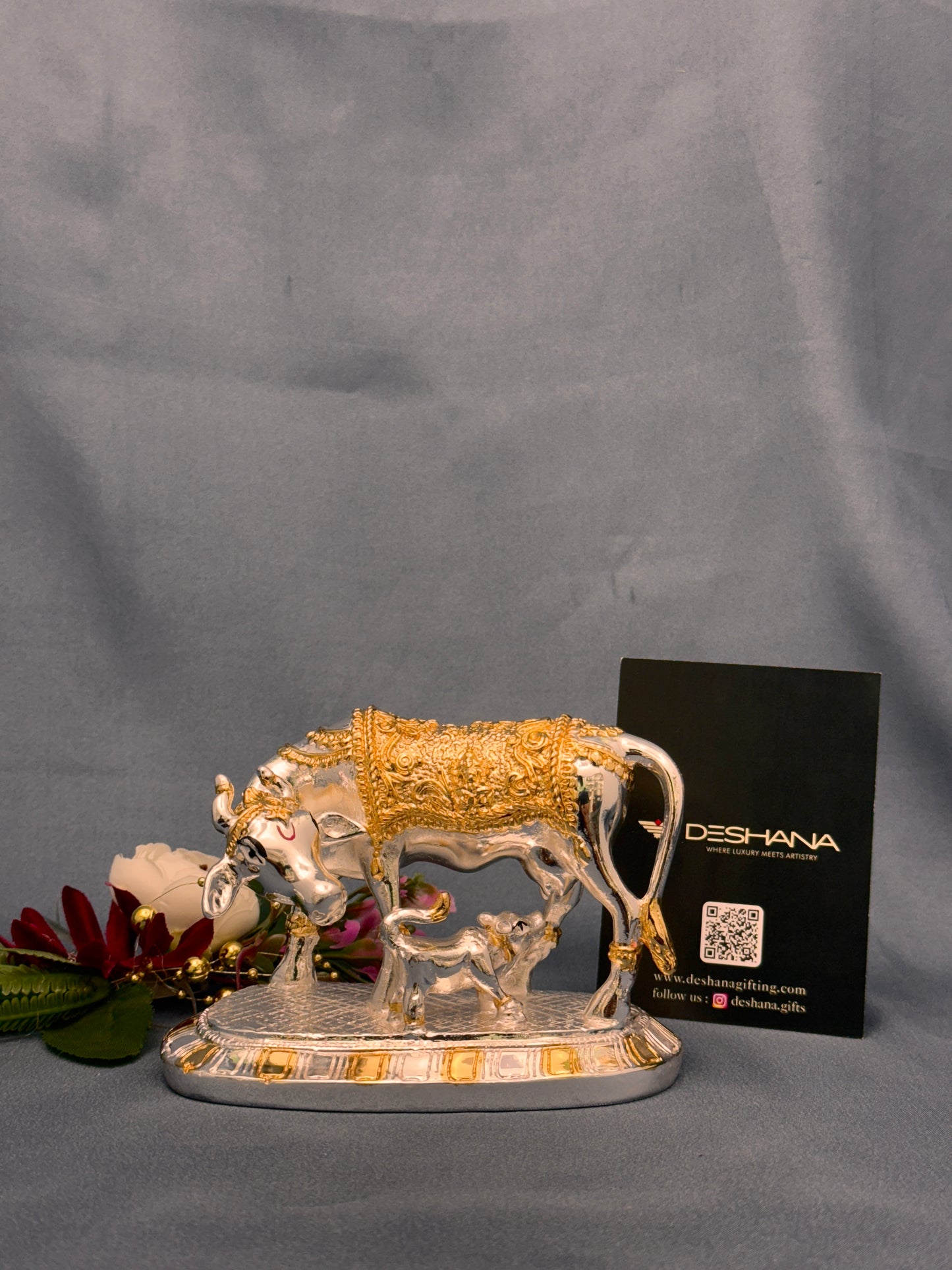 Gold & Silver Plated Antique Kamdhenu