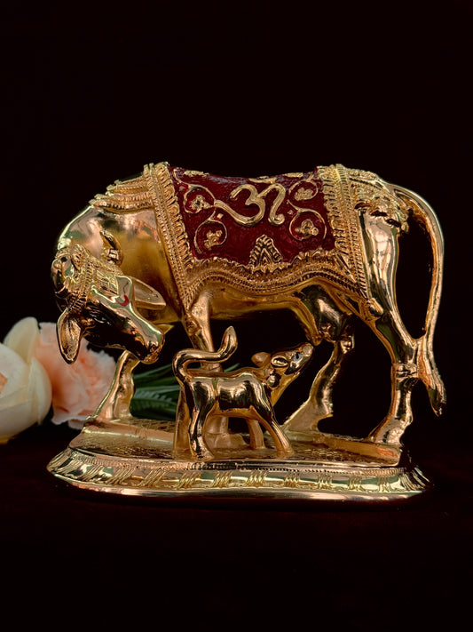 Deshana 's Gold Plated Enamel Finish Kamdhenu