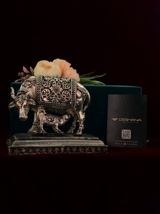 Deshana Silver-Plated Antique Finish Kamdhenu