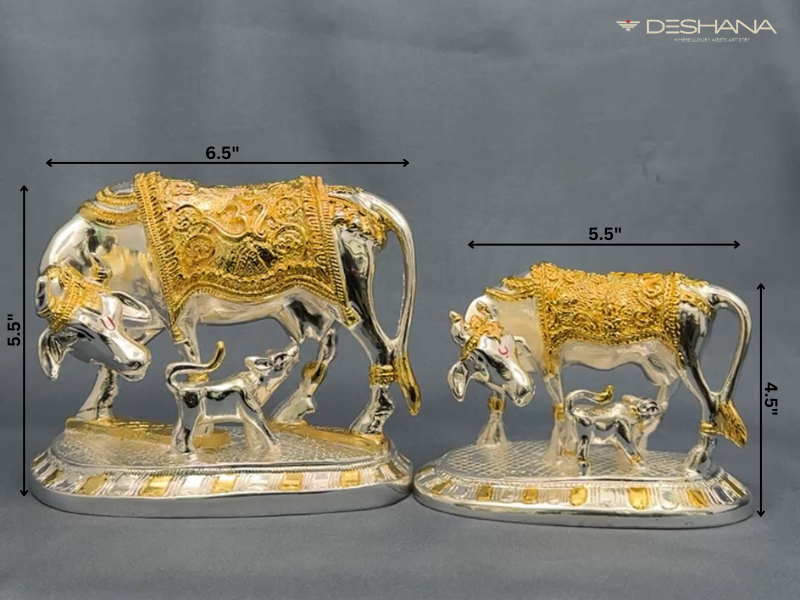 Gold & Silver Plated Antique Kamdhenu