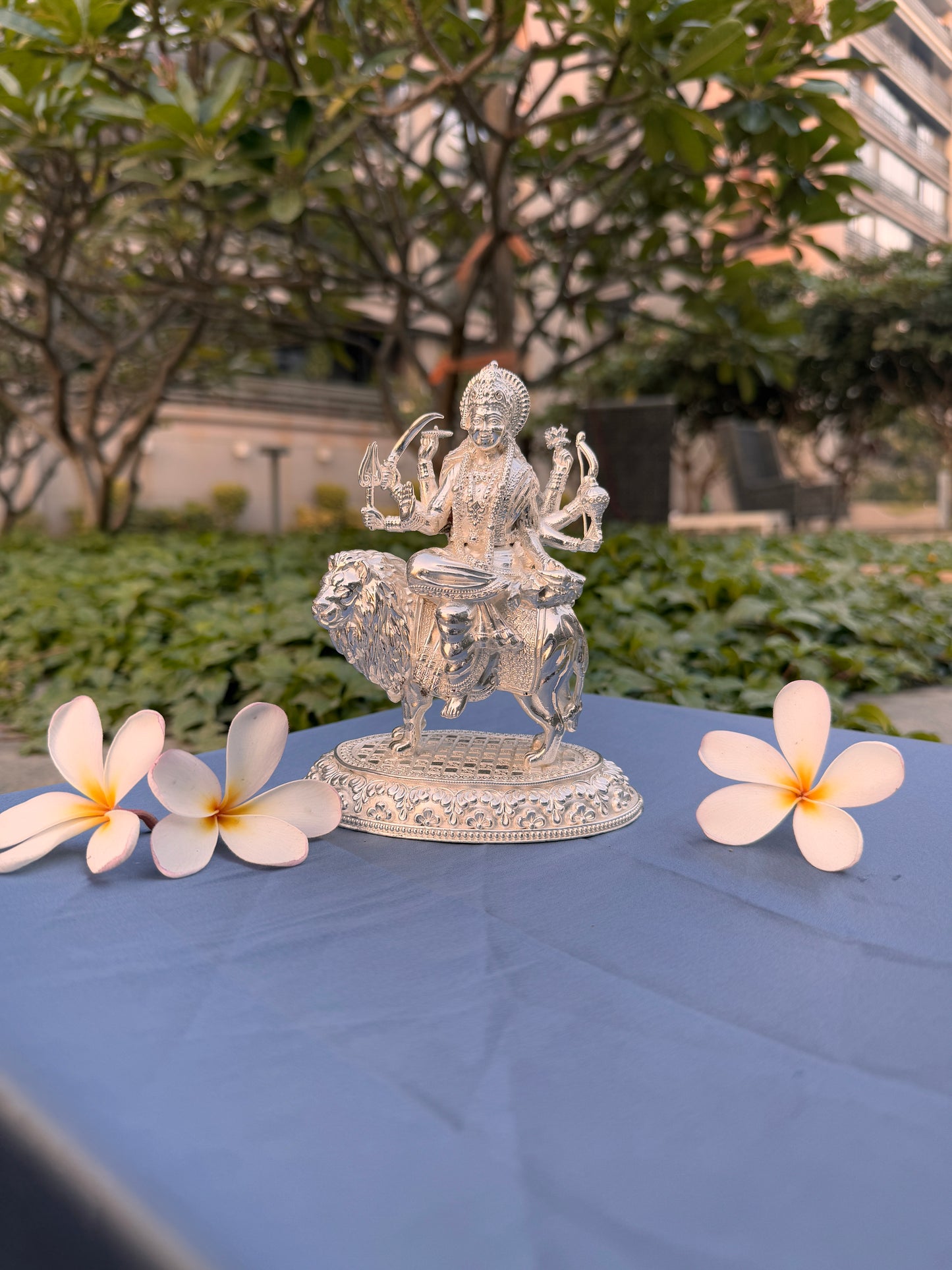 Silver Plated Maa Durga Idol