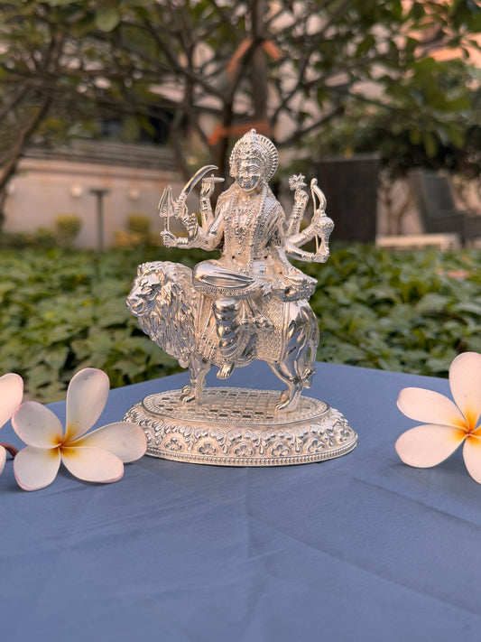 Silver Plated Maa Durga Idol