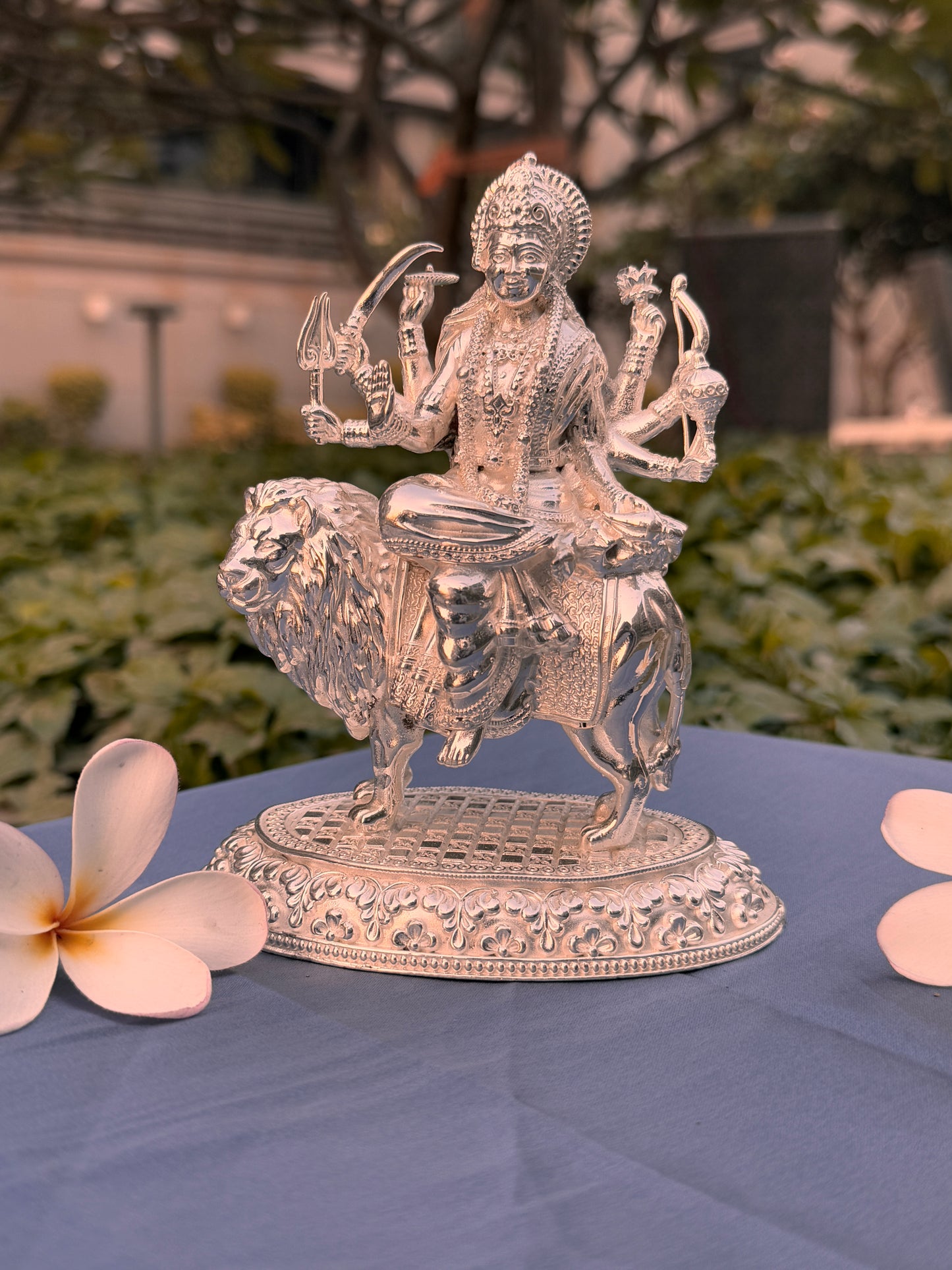 Silver Plated Maa Durga Idol