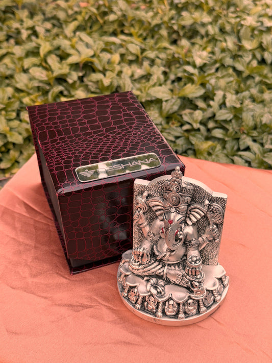 Antique Silver Plated Lord Ganesha