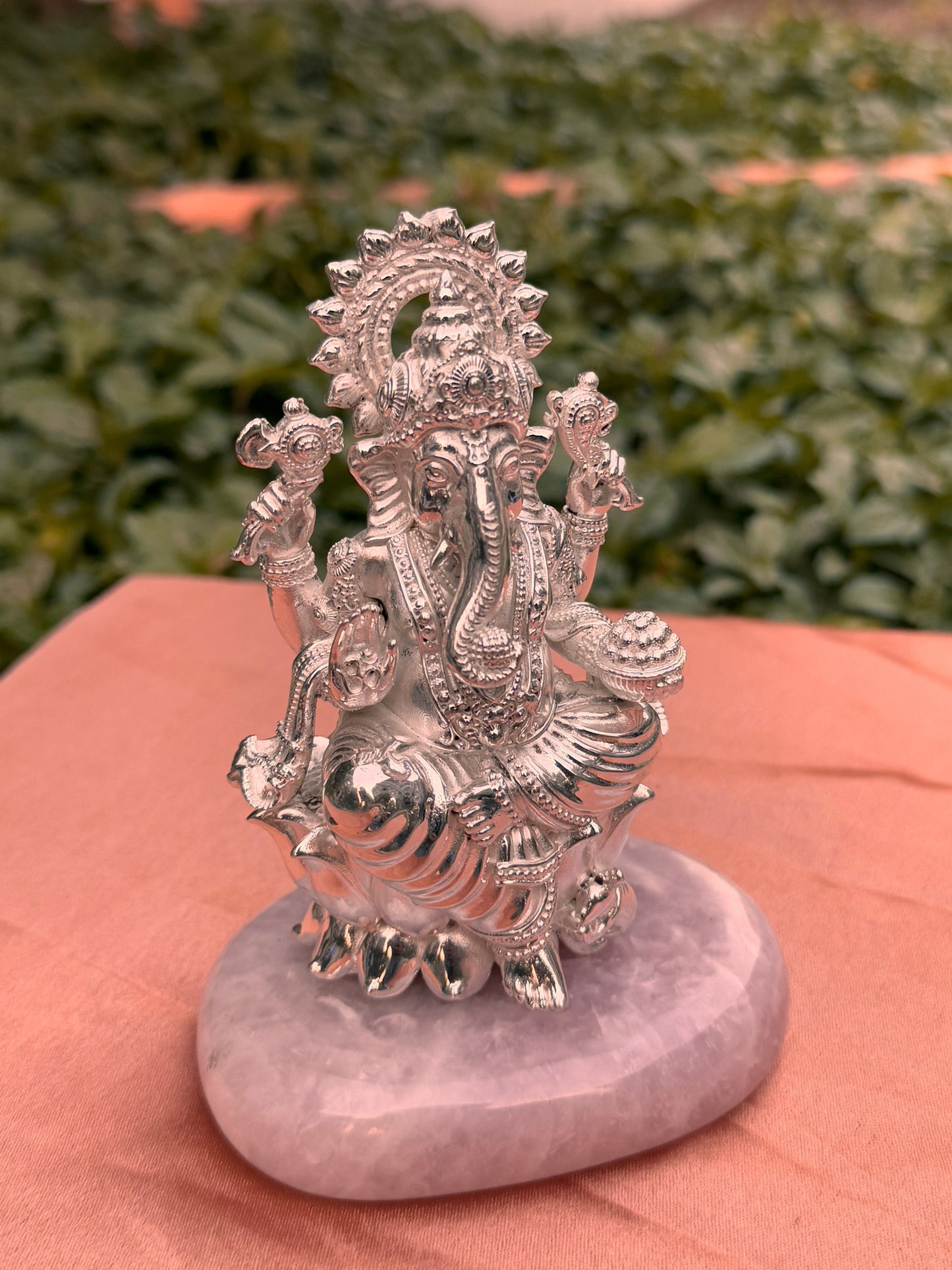 Silver Plated Antique Ganesh Ji Laxmi JI