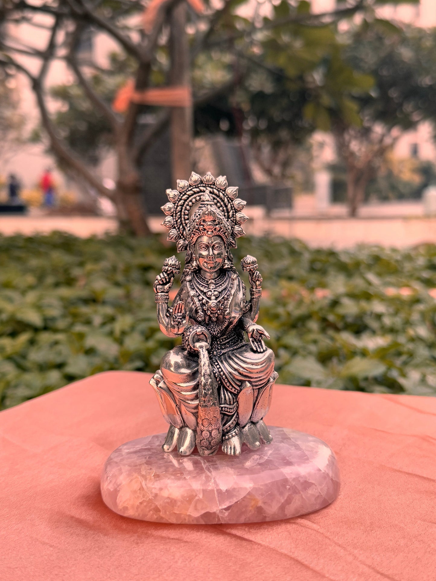 Silver Plated Antique Ganesh Ji Laxmi JI