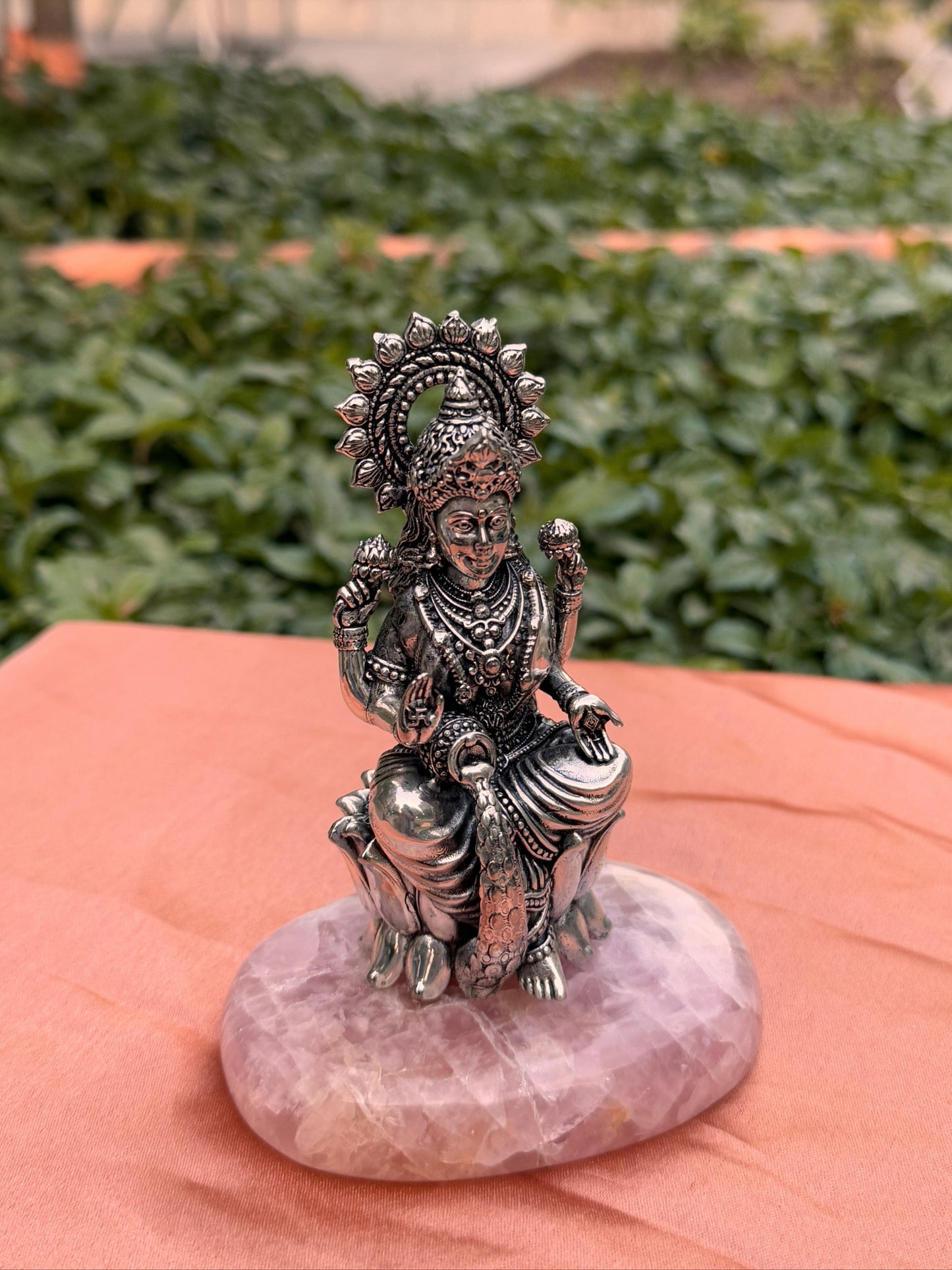 Silver Plated Antique Ganesh Ji Laxmi JI