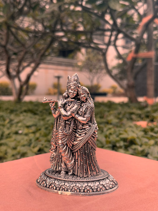 Antique Silver Plated Radha Krishna
