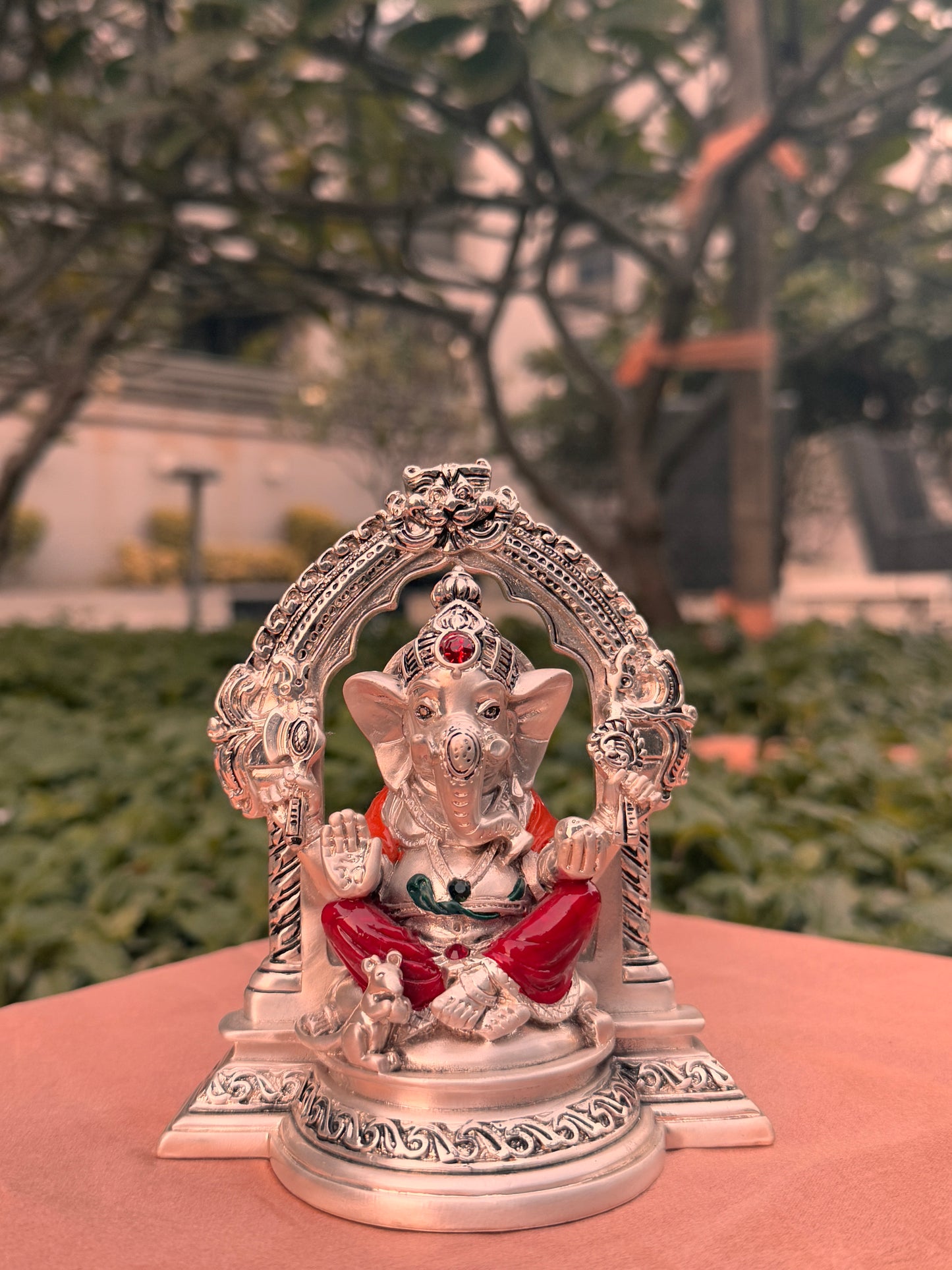 Silver Plated Pair of Ganeshji and Laxmi Ji