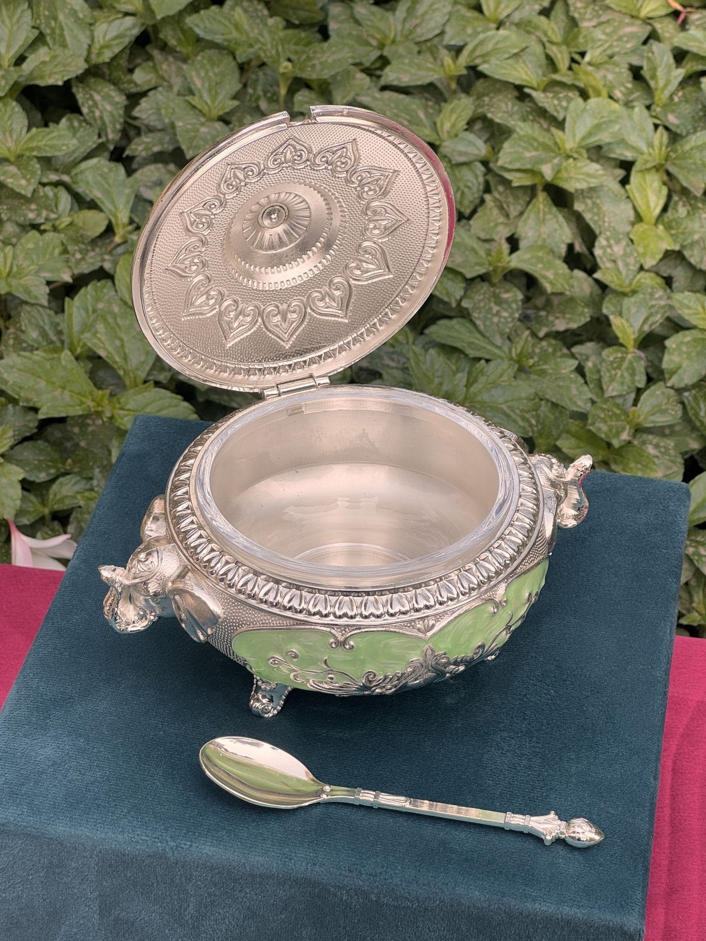 DESHANA Elegant Style Luxurious Dry Fruit cum Mukhwas Box – Green – A Stylish Storage Solution for Delights
