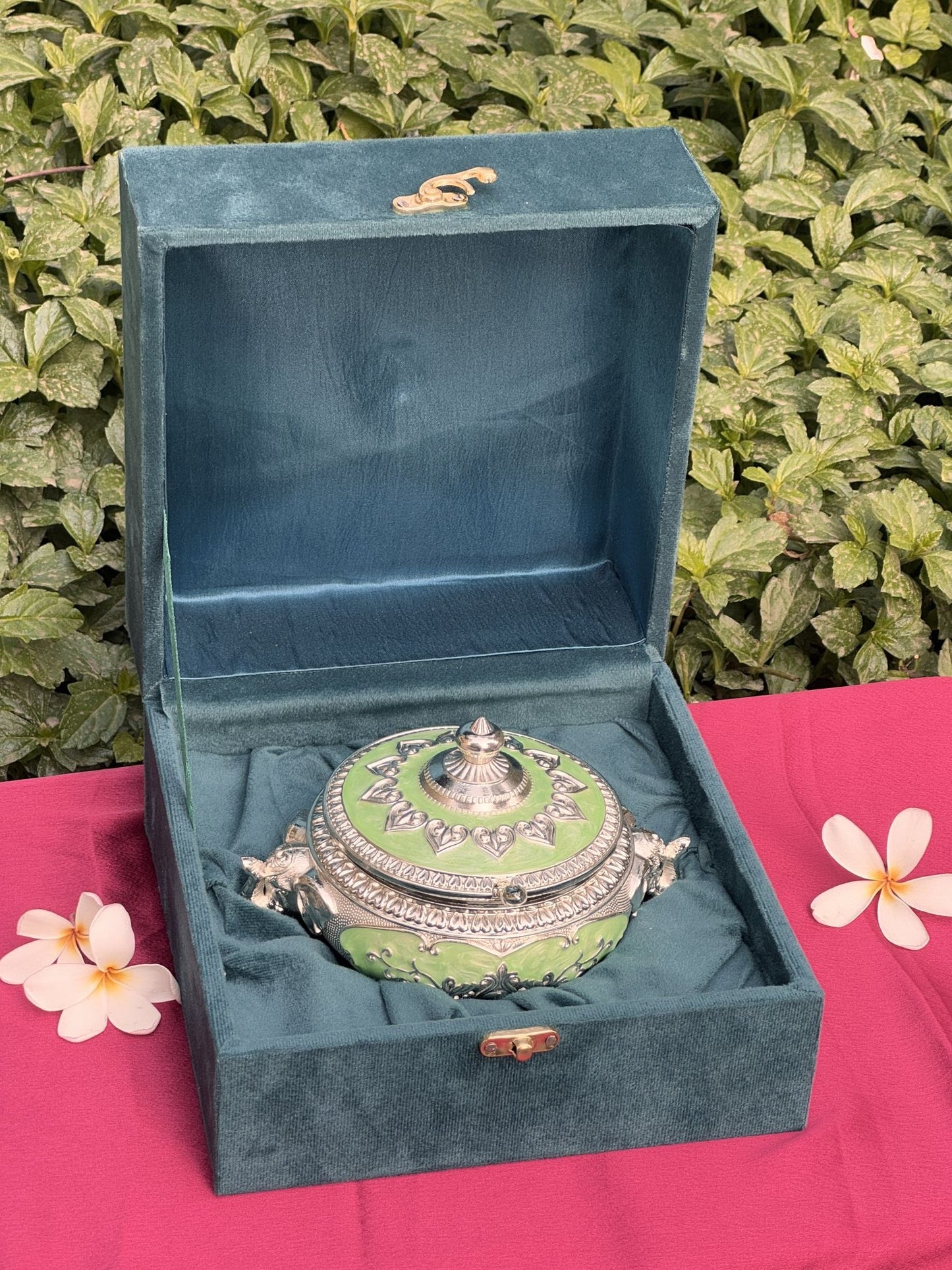 DESHANA Elegant Style Luxurious Dry Fruit cum Mukhwas Box – Green – A Stylish Storage Solution for Delights