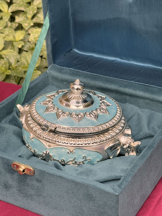 DESHANA Elegant Style Luxurious Dry Fruit cum Mukhwas Box – Blue – A Stylish Storage Solution for Delights
