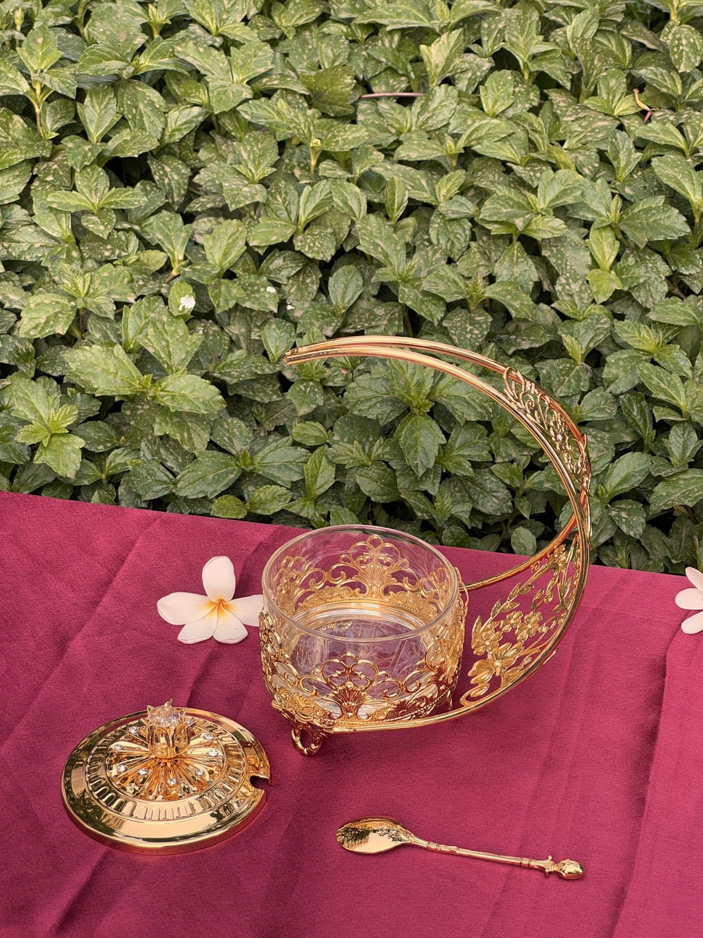 DESHANA Gold Plated Long Shape Dry Fruit/Mukhwas Box – A Luxurious Storage Solution for Delicacies