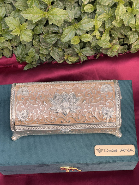 DESHANA New Pattern Long Style Jewellery Box – Orange – A Stylish and Elegant Storage Solution for Your Precious Jewels