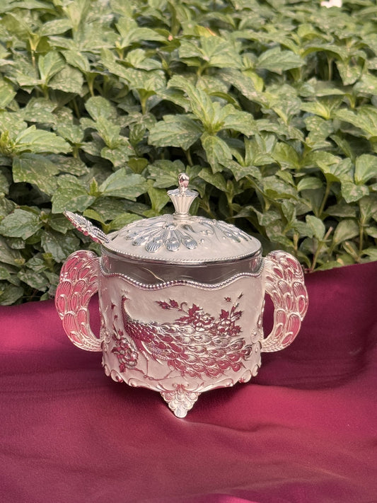 DESHANA Peacock Style Luxurious Dry Fruit cum Mukhwas Box – Green – A Stylish Storage Solution for Delights