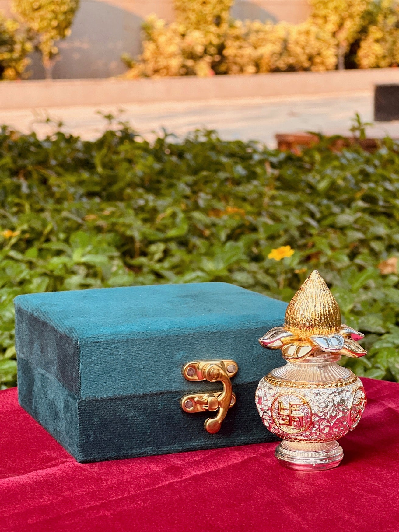 Silver& Gold  plated Small Size Kalash -Natural