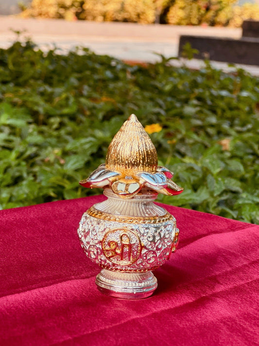 Silver& Gold  plated Small Size Kalash -Natural