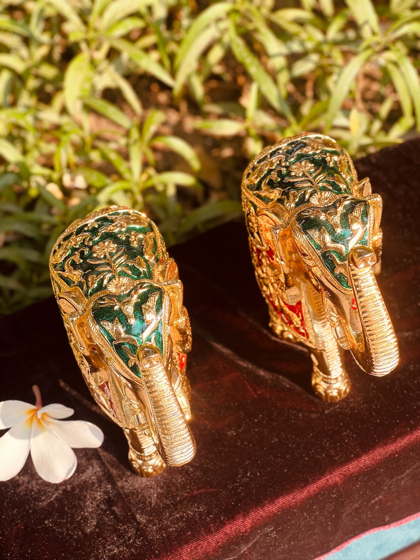 DESHANA Antique Meena Work Pair of Elephants – A Symbol of Strength, Wisdom, and Good Fortune-Big Size