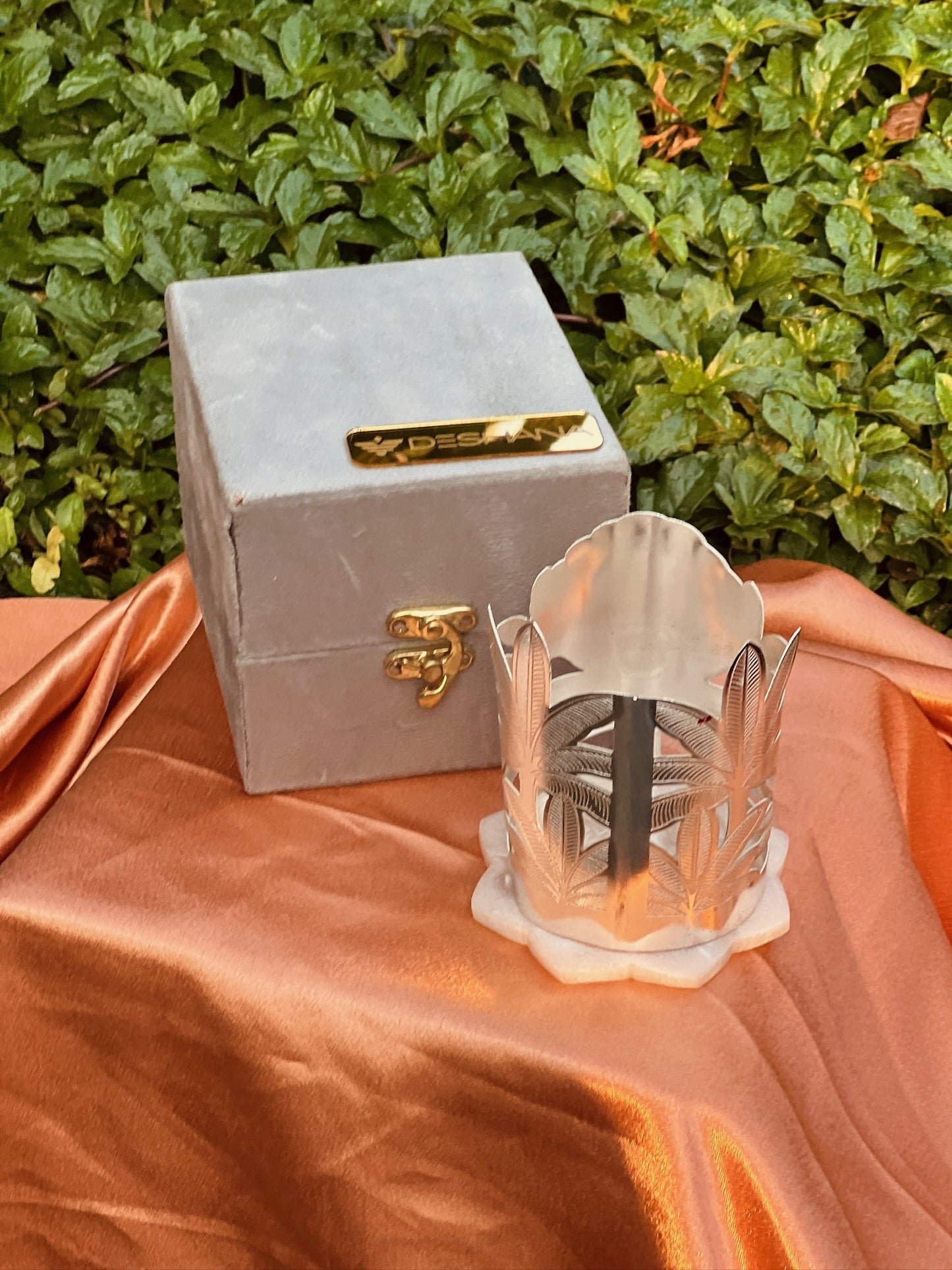 Silver Plated Round Candle Stand with Base