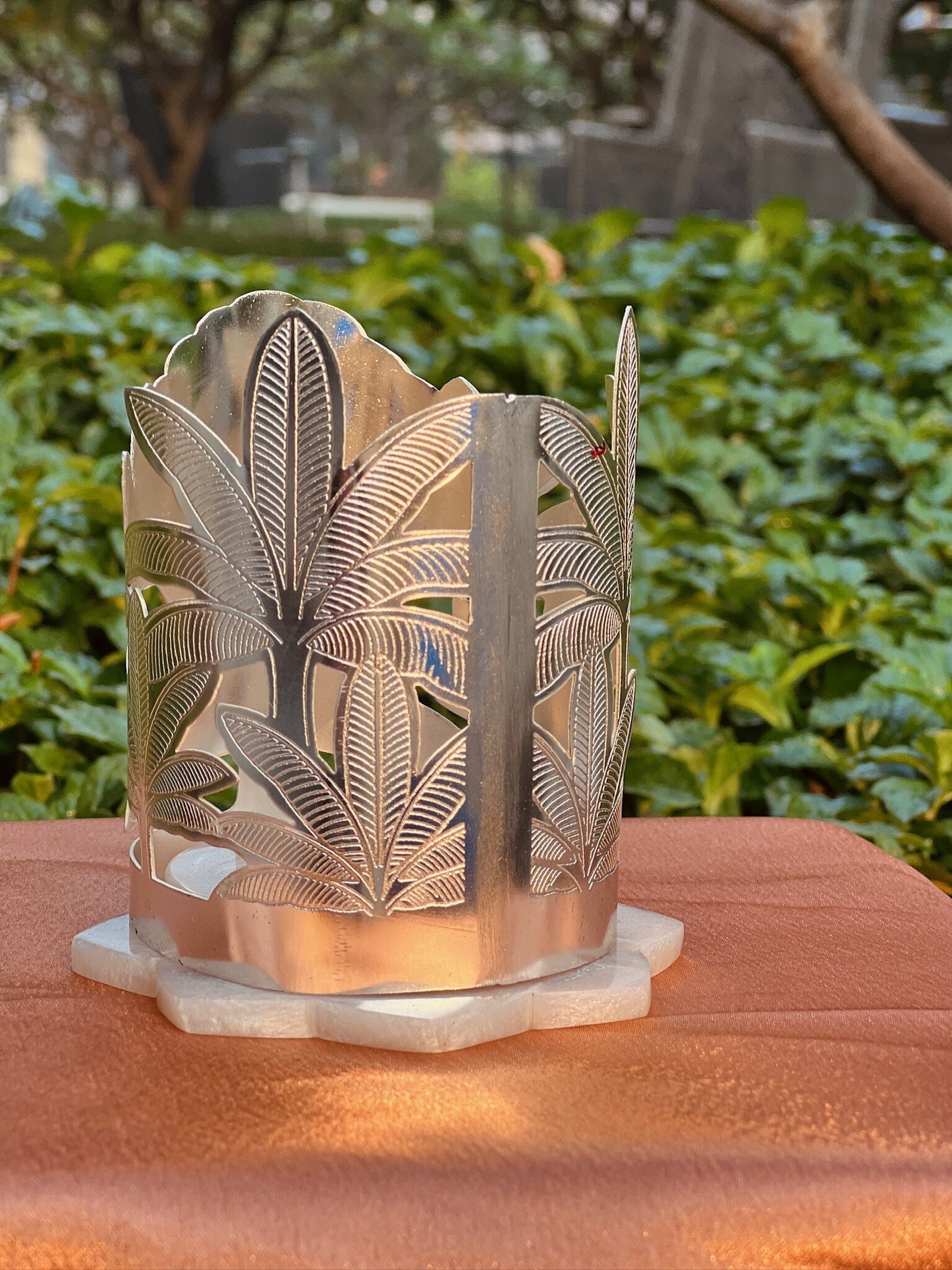 Silver Plated Round Candle Stand with Base