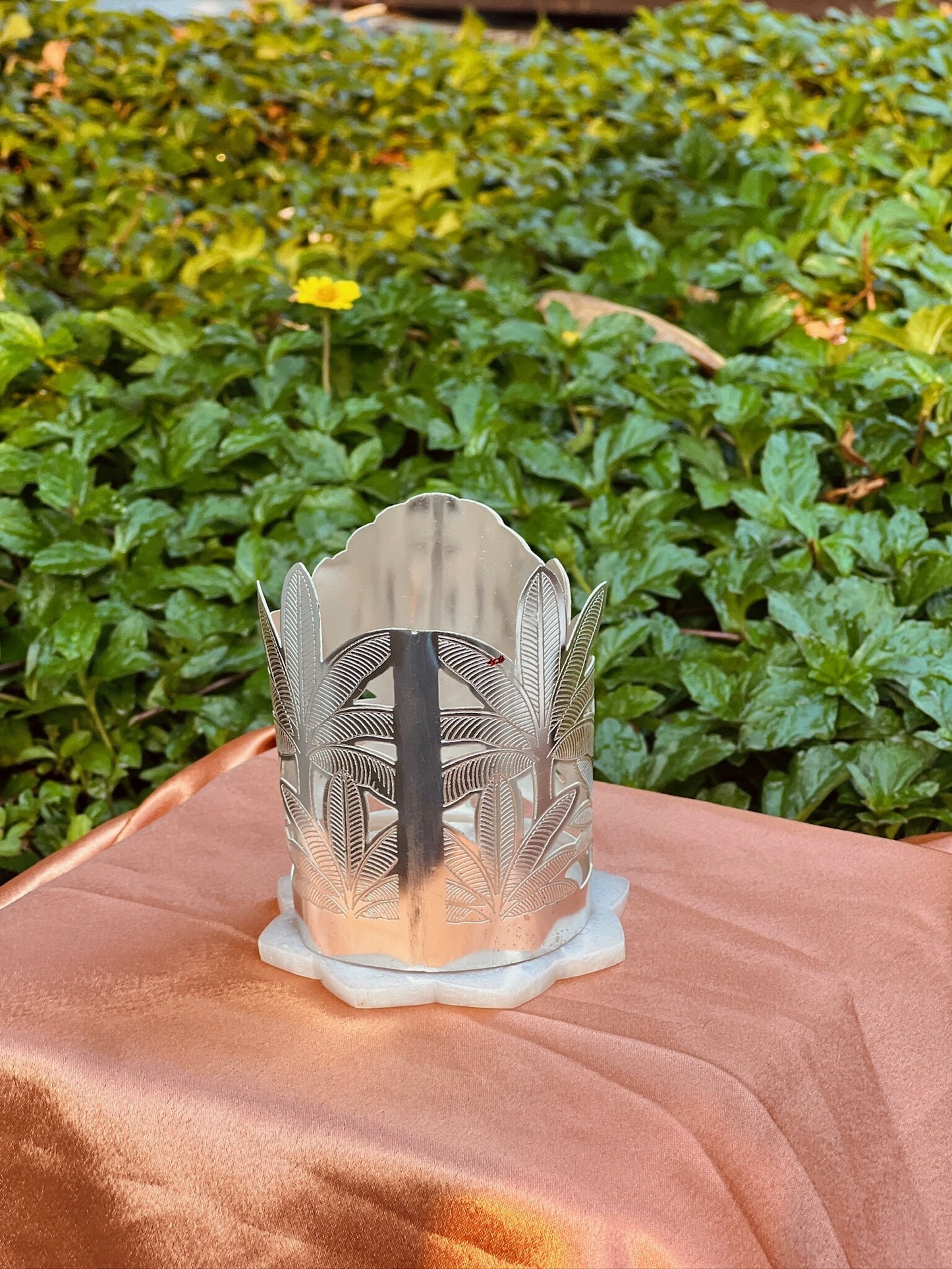 Silver Plated Round Candle Stand with Base