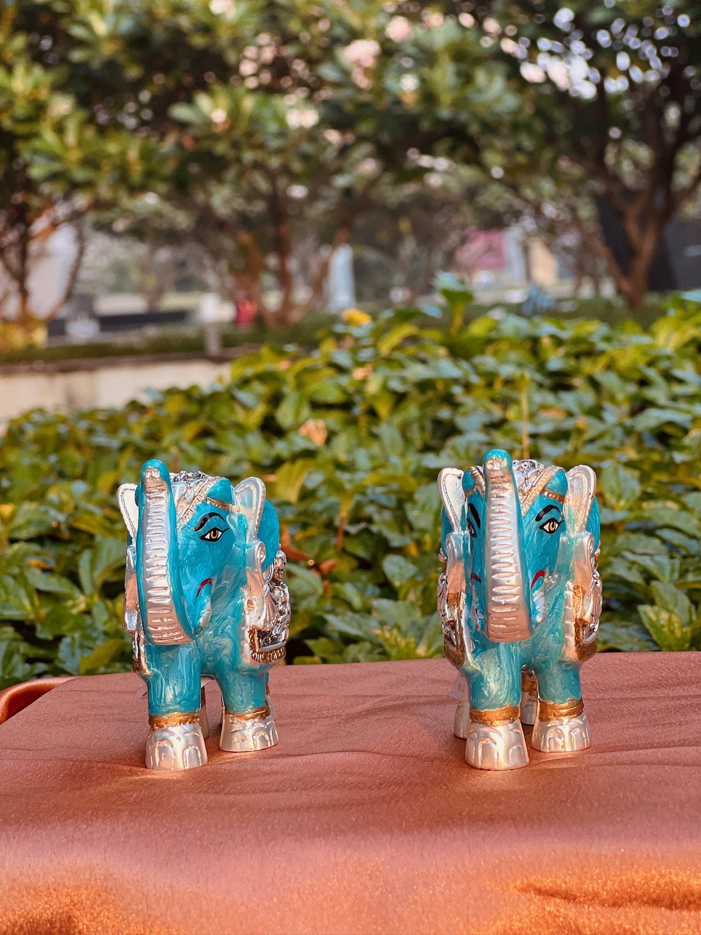 DESHANA Antique Meena Work Pair of Elephants – A Symbol of Strength, Wisdom, and Good Fortune-Medium Size