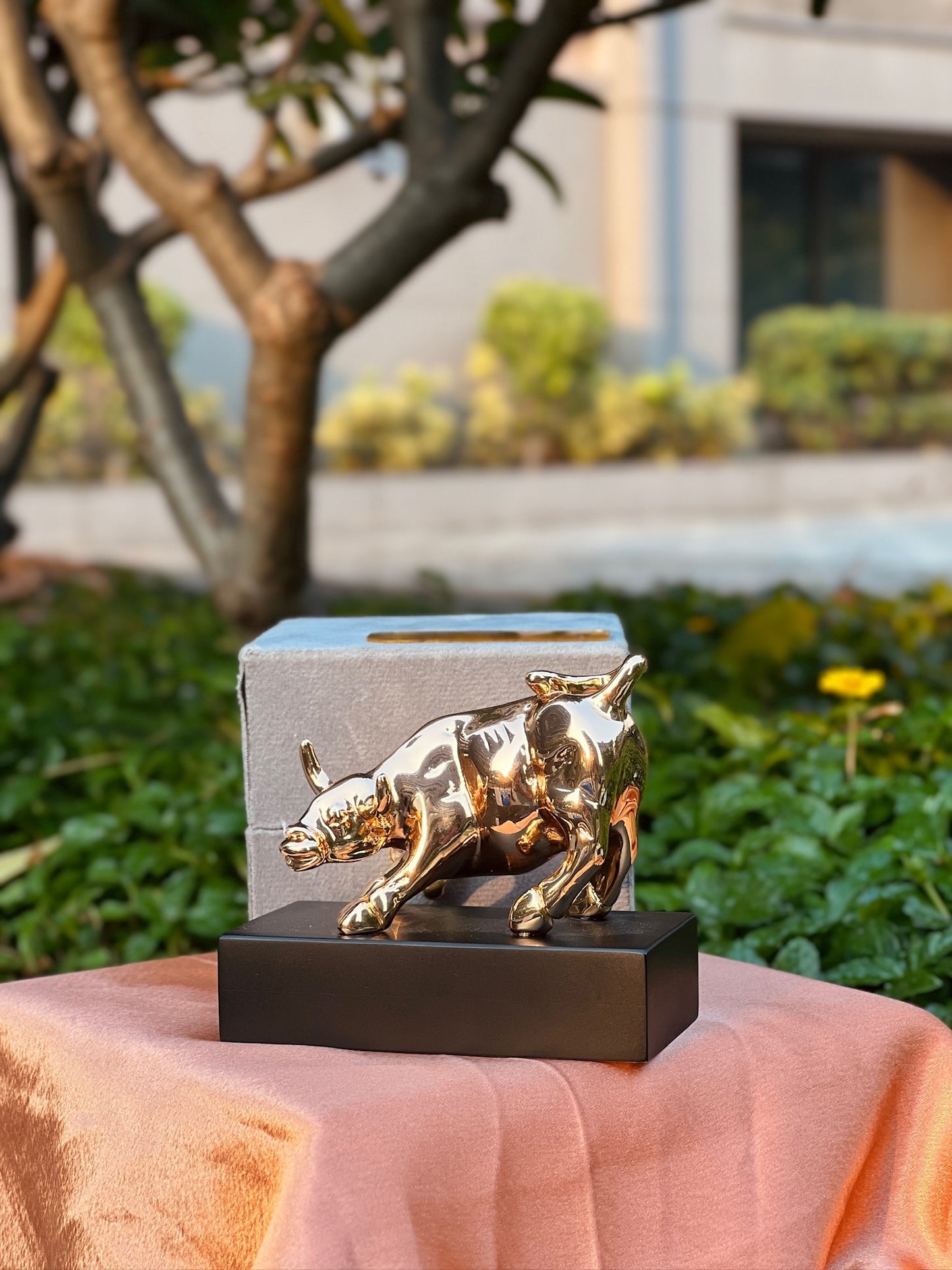 DESHANA Rose Gold Plated Resin-Based Luxurious BSE Bull