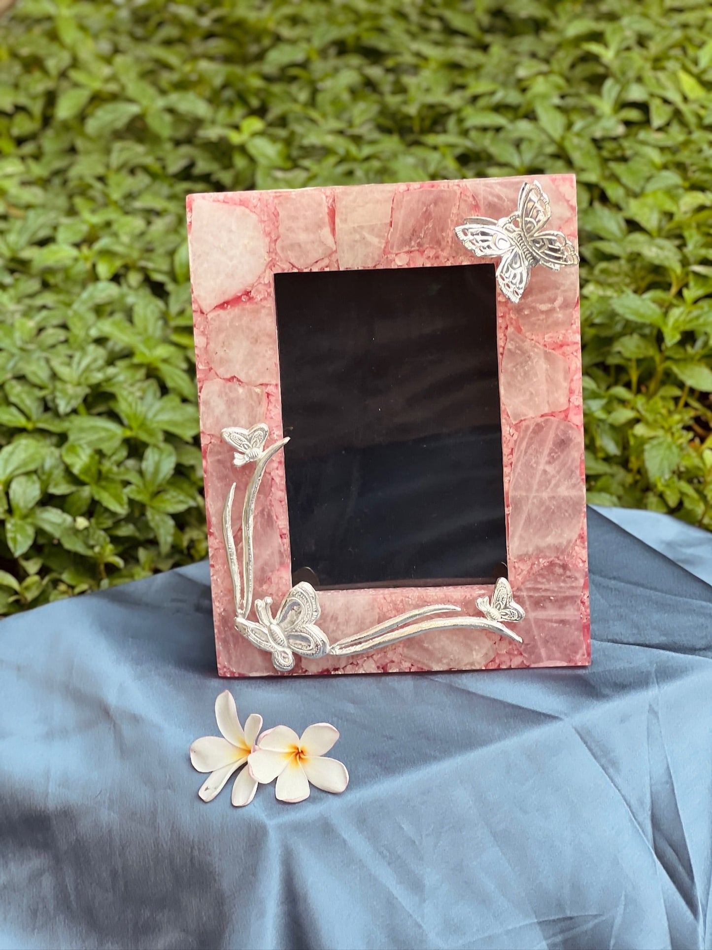 Rose Quartz Agate Picture Frame Natural Stone