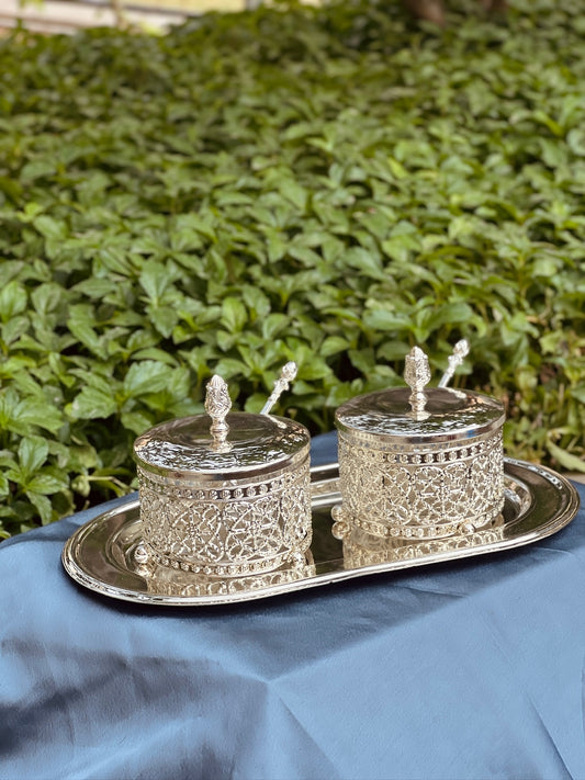 Luxurious Set of Mukhwas Container with Tray