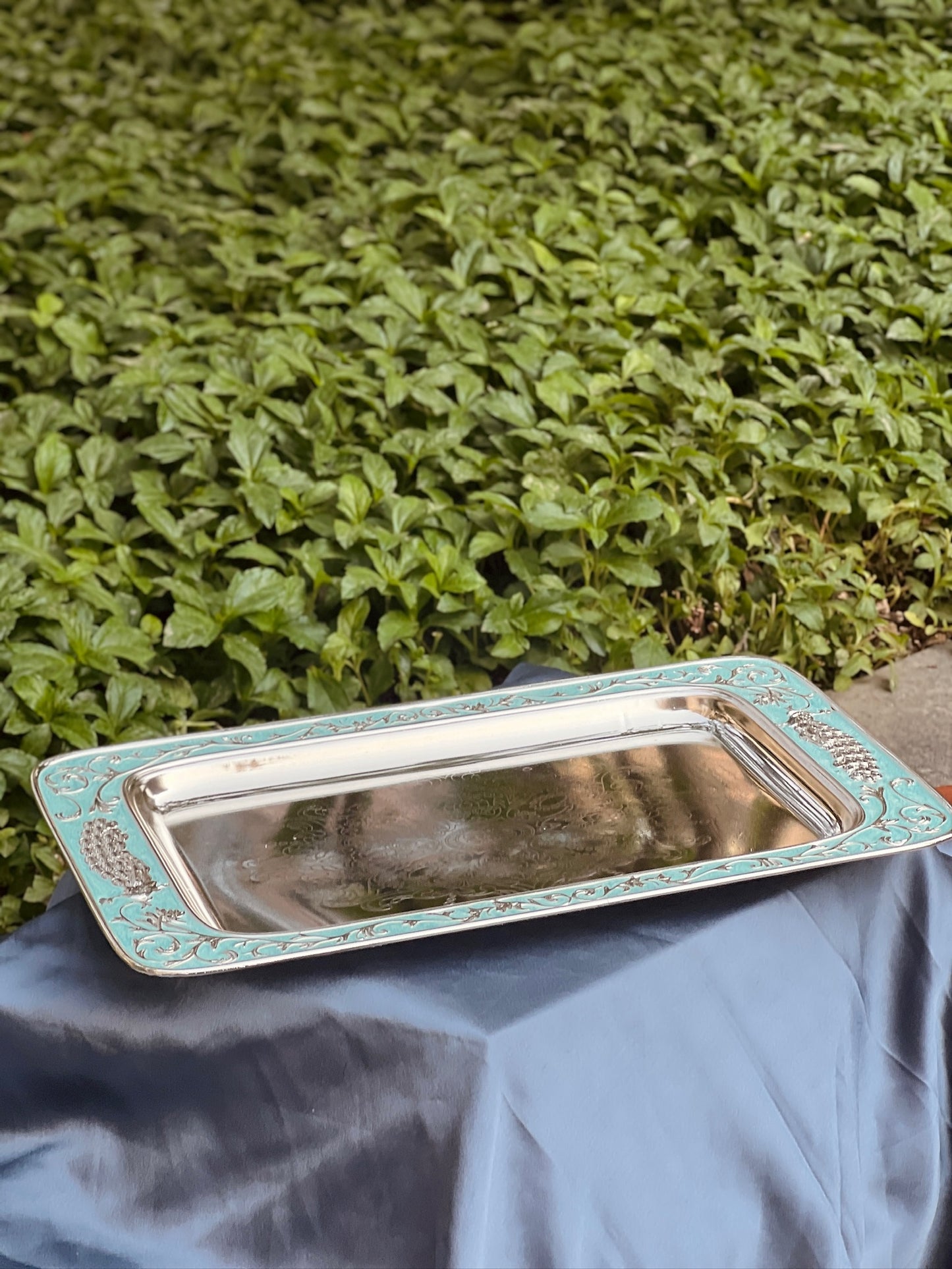 Enamel Serving Tray-Blue