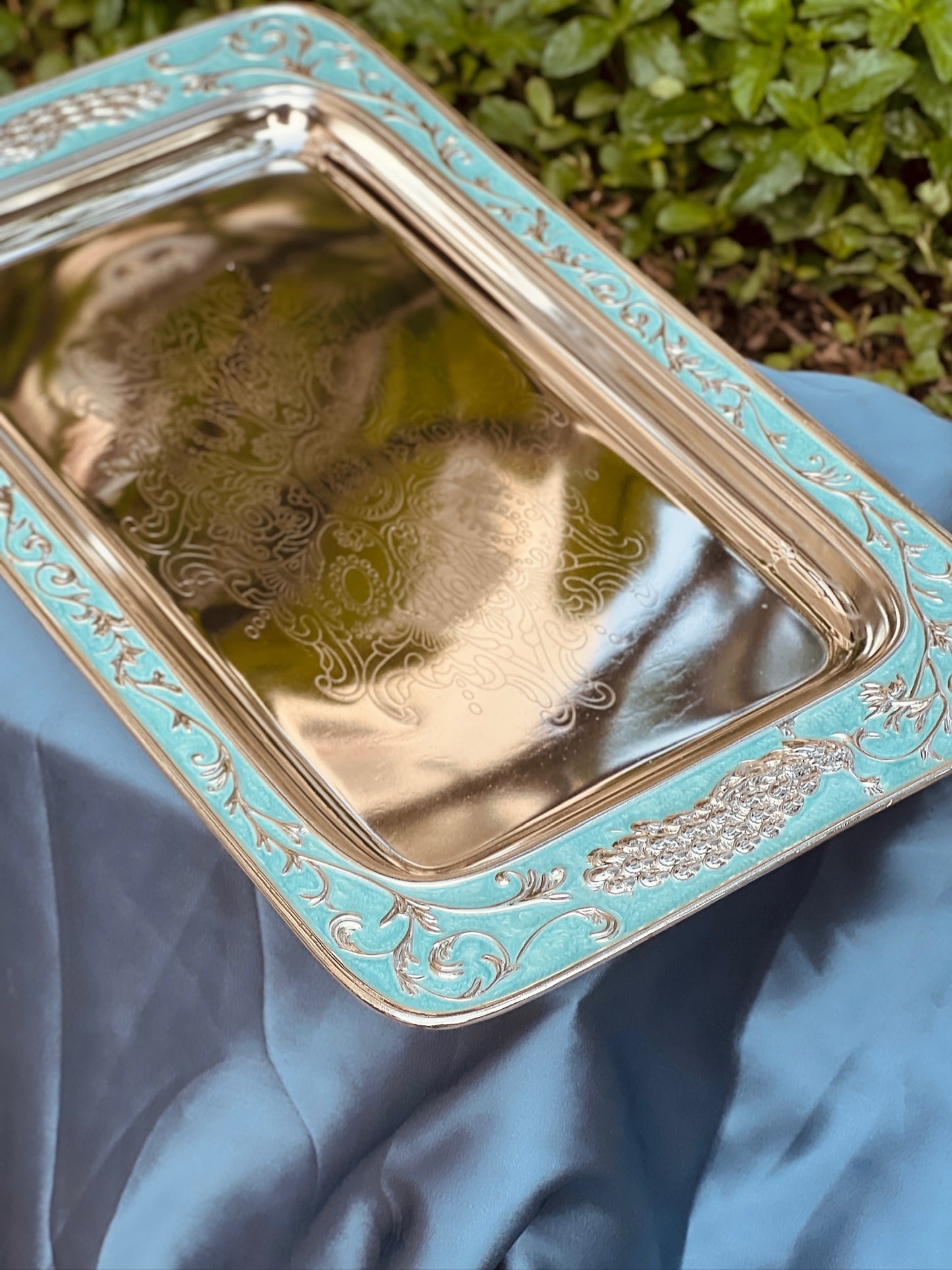 Enamel Serving Tray-Blue
