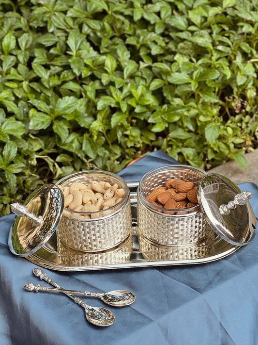 Tray With  Luxurious Set of Sugarpots