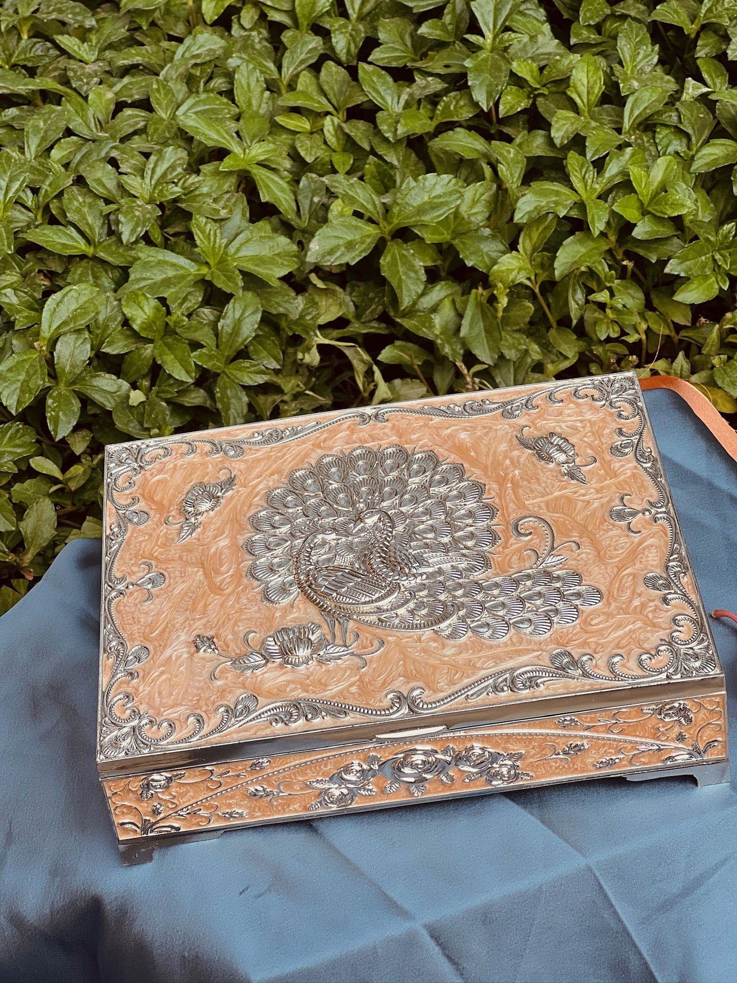 Premium Dry fruit cum Mukhwas Enamel Box-Peach