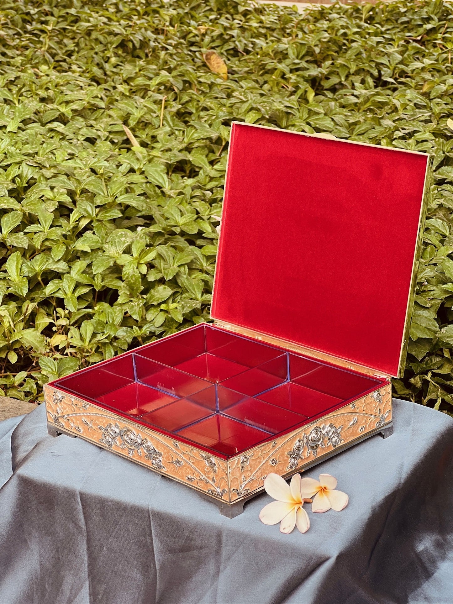 Premium Dry fruit cum Mukhwas Enamel Box-Peach