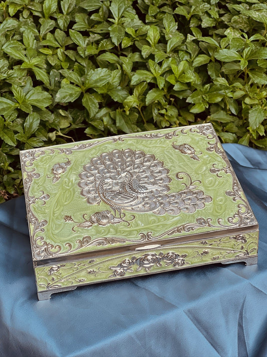 Premium Dry fruit cum Mukhwas Enamel Box-Green
