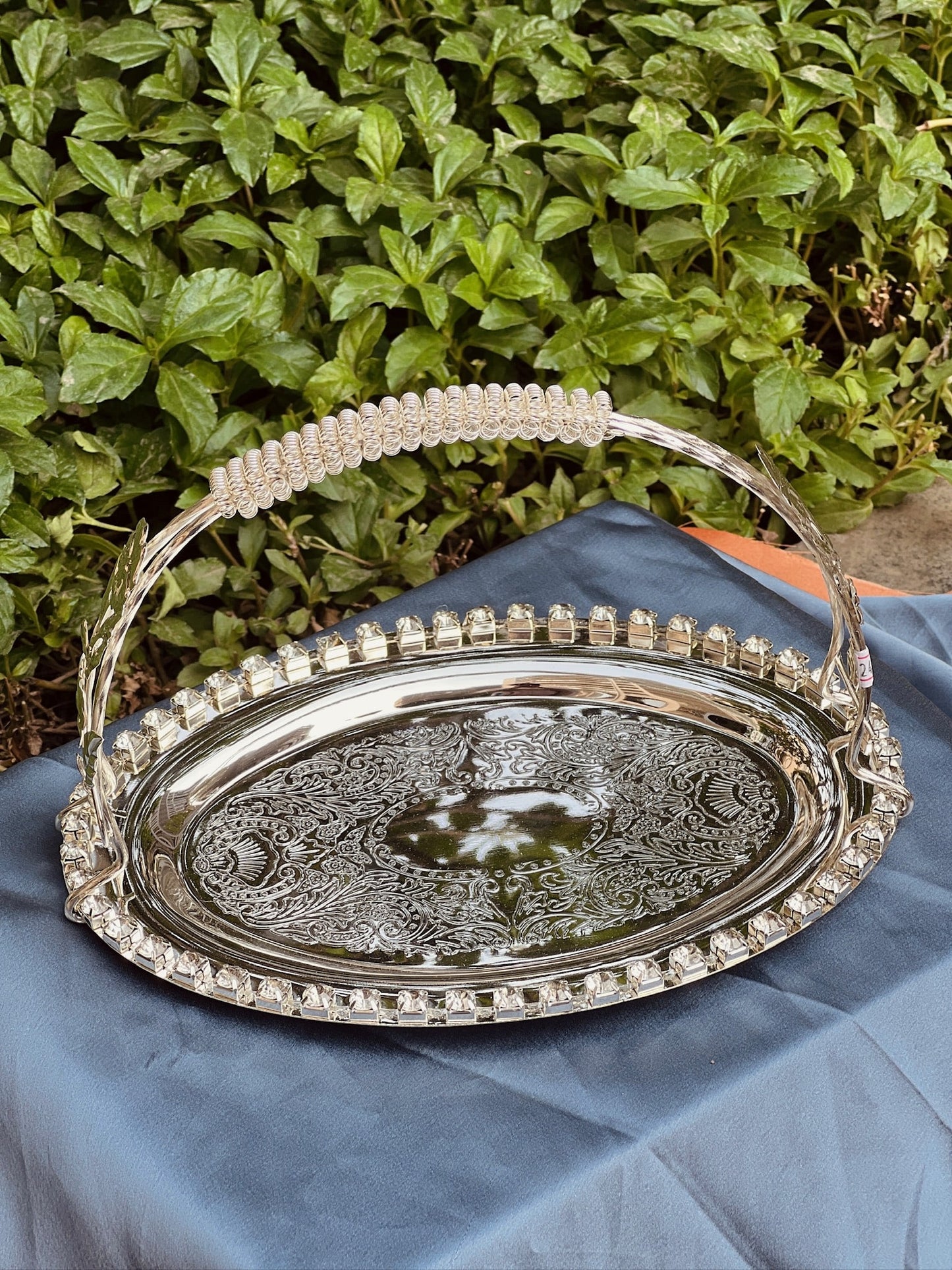 Rectangle Shape Fruit Tray, Handle Design Retro Style