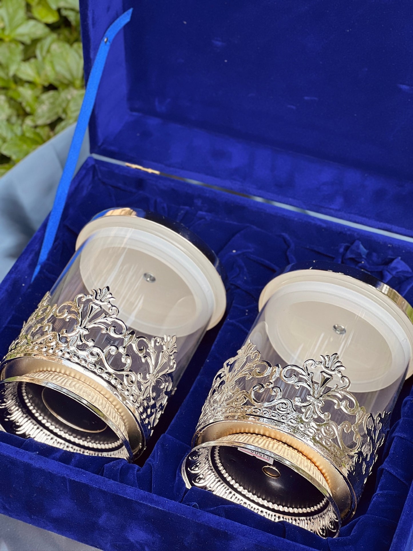 Silver Plated JaliStyle Air tight Dry Fruit Containers Set of Two-Big Size