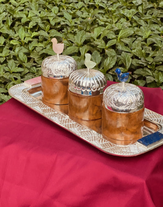 Set of Mukhas Bowls with Luxurious Tray